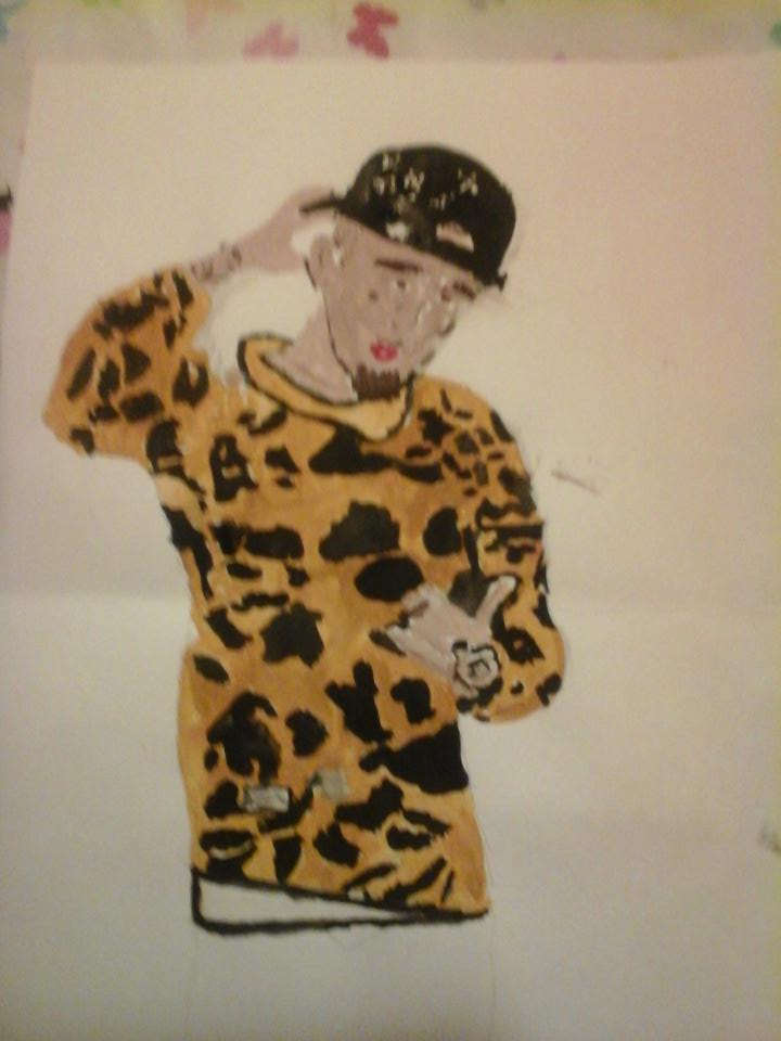 DappyIsLife1's tweet photo. Finished painting of @TheDappy first try on person #artproject #ImOnly14 http://t.co/BBB2I967jb