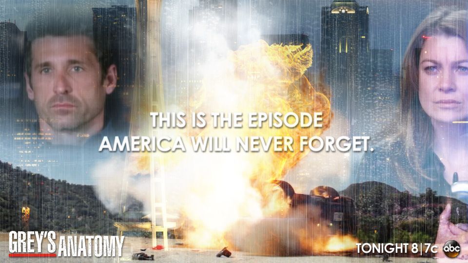 GreysABC's tweet photo. This is the episode America will never forget. #GreysAnatomy is all-new tonight at 8|7c on ABC. http://t.co/ogx2uo7Vrz
