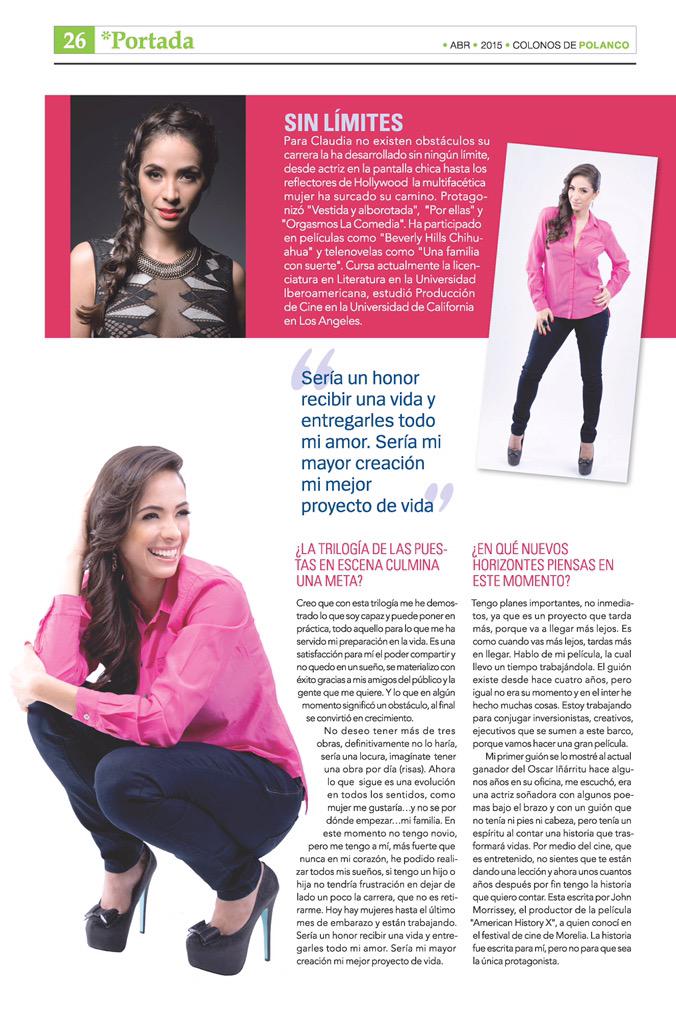 Cervantesclau's tweet photo. Les comparto la portada y entrevista que me hizo #ColonosPolanco este mes #satisfacciones #proyectos http://t.co/t6J3x2aMhg