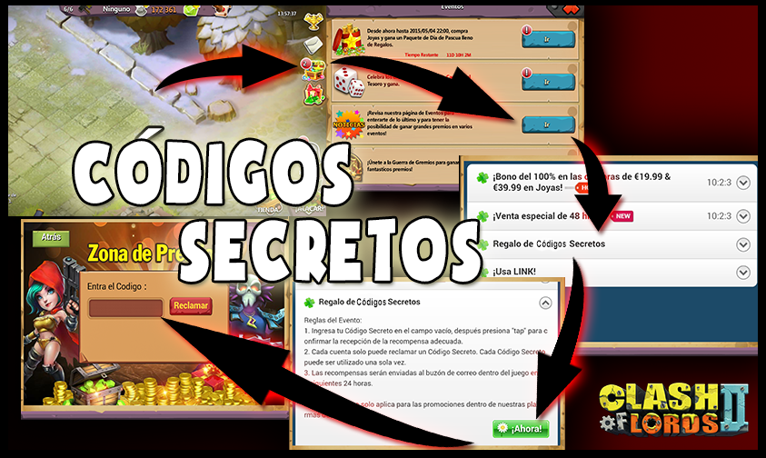 ClashOfLords2Es's tweet photo. Los Códigos Secretos pueden traerte grandes premios. ¡RT! http://t.co/d3EnTrSJeh