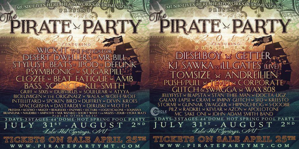 The Pirate Party is announced!! @_AtYyA_ <a href="/Desert_Dwellers/">Desert Dwellers</a> <a href="/Psymbionic/">𝘗𝘚𝘠𝘔𝘉𝘐𝘖𝘕𝘐𝘊</a> <a href="/sugarpill/">sugarpill</a> <a href="/mrbillstunes/">Mr. Bill</a> #pushpull #tempi +more