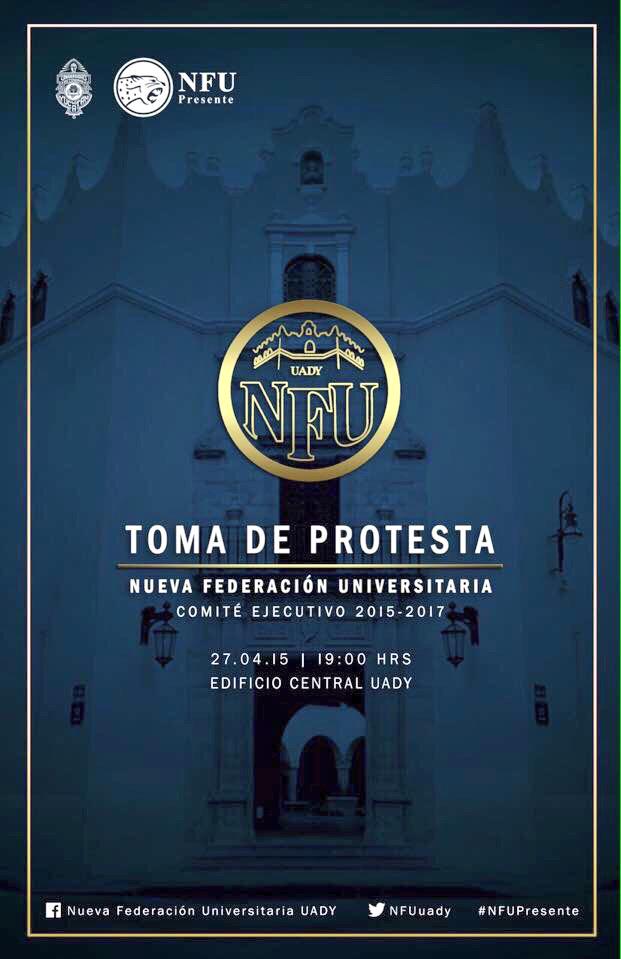 NFUuady's tweet photo. Toma de Protesta del Comité Ejecutivo 2015-2017 de la Nueva Federación Universitaria NFU #NFUPresente #UADY http://t.co/AXovP0QU9i