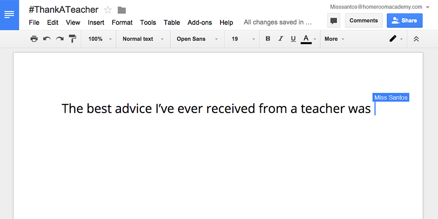 GoogleForEdu's tweet photo. Tell us the best advice you've received from a teacher &amp; we might share it on #ThankATeacher day! http://t.co/4usvrFEflg