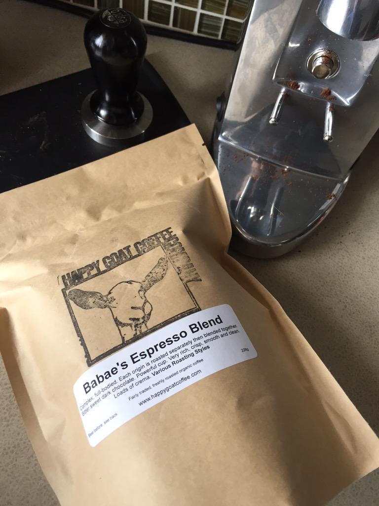 answermen's tweet image. Long live Babae's Espresso Blend! Our grinder was getting anxious. Thanks for the prompt delivery @happygoatcoffee