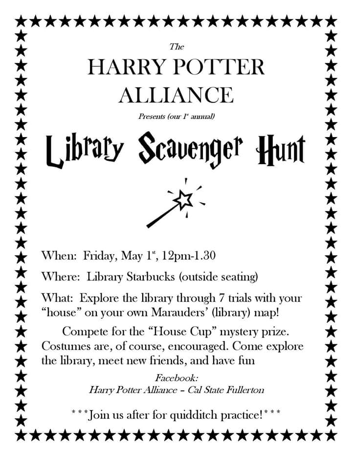 It's not the triwizard tournament, but this will still test your library knowledge #csuf #hpaofcsuf #spewofcsuf