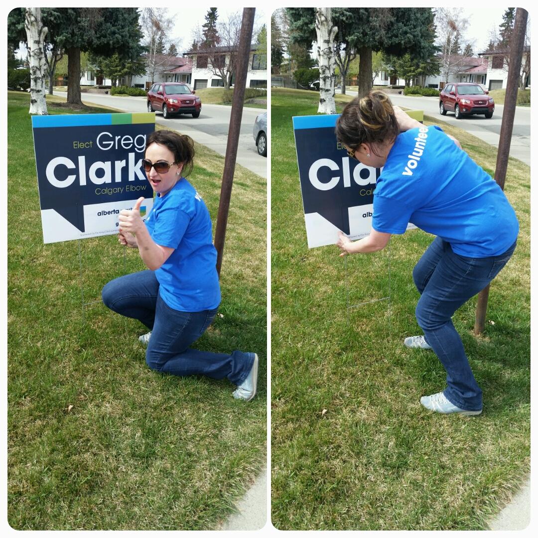 ThisIsMeCassie's tweet photo. Hey @gordondirks I love putting up signs in #yycelbow #anythingbutPC http://t.co/S2XJ62qXe7