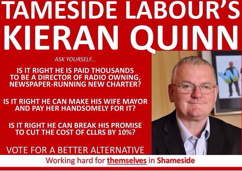 shameside's tweet photo. We have the chance to remove this man! He increased tax and overpaid his friends @CllrKieranQuinn #TamesideRevolution http://t.co/acCMLDcfzB