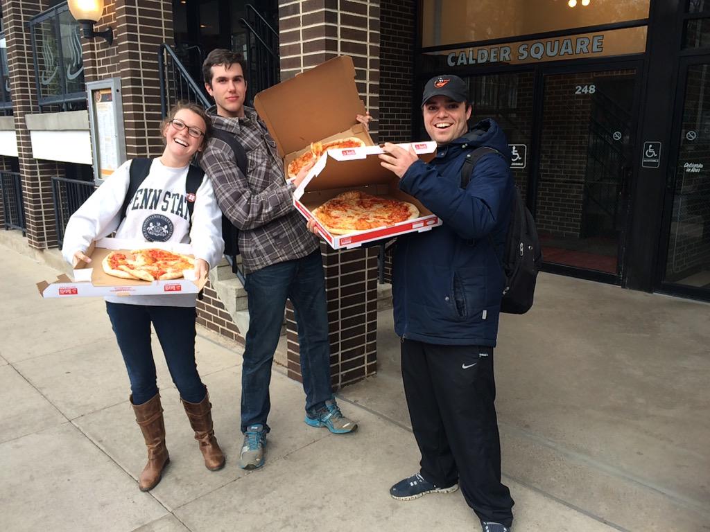 CRowe156's tweet photo. Huge S/O to @RotelliPSU for the pizza! @csheep13 @KyleAzzara #brad http://t.co/GNEGcBjYjC