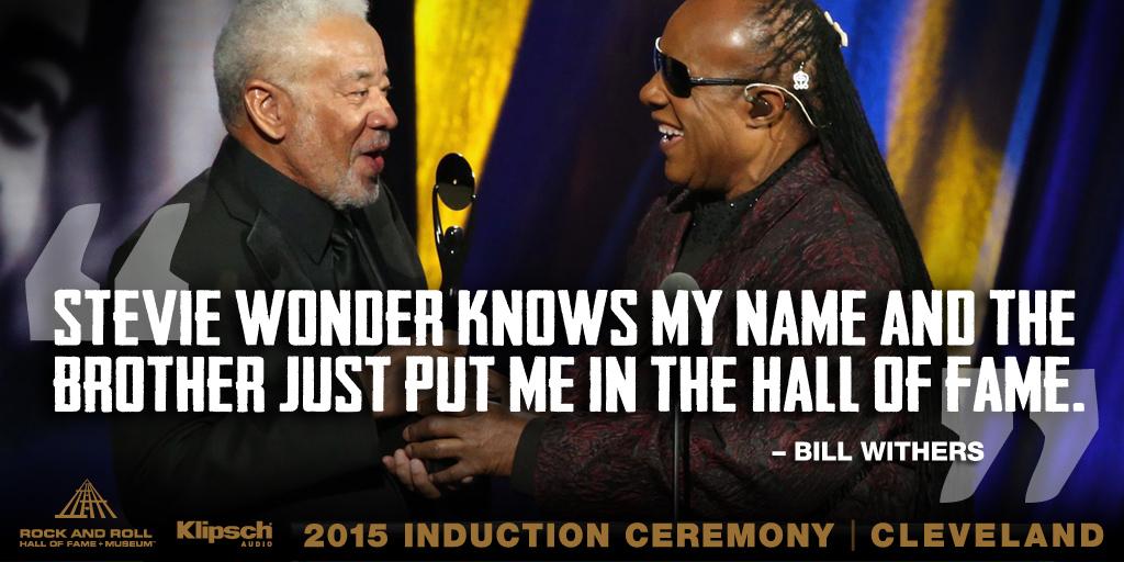 rockhall's tweet photo. #TBT to among highlights of #RockHall2015 last wk: #BillWither's Induction. Full story here: http://t.co/lAm7nrlkgb http://t.co/HlS7jtEVBb