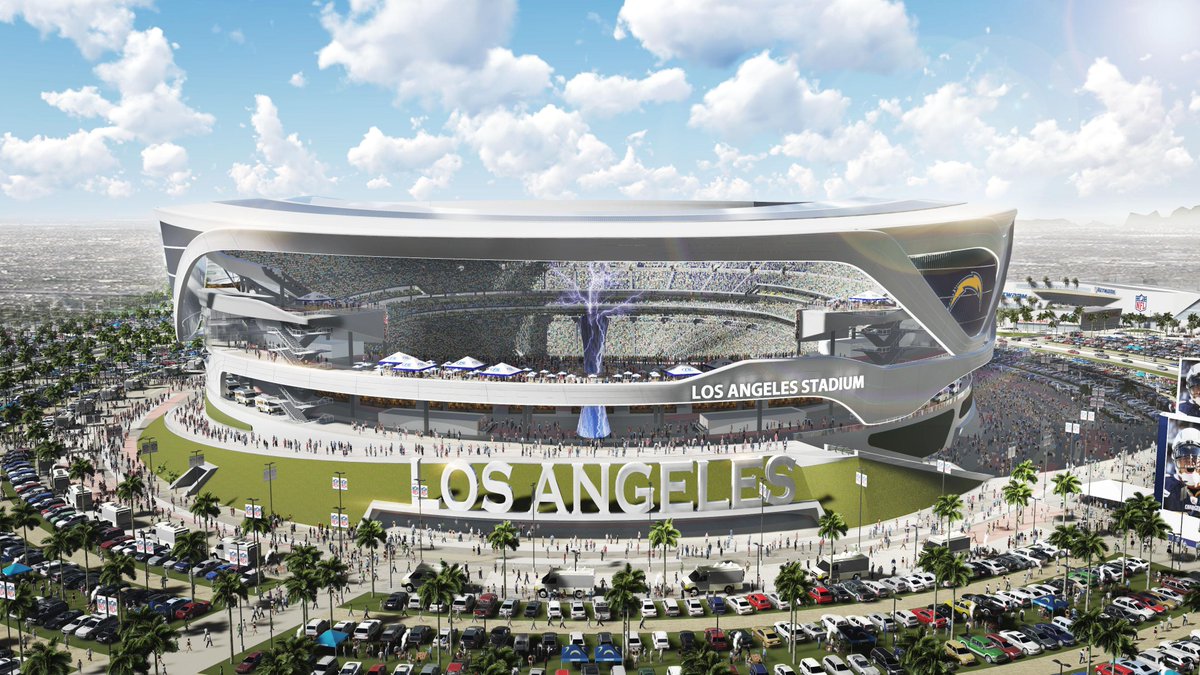 ESPNNFL's tweet photo. WHOA! Designs for OAK/SD stadium in LA include plan for simulated lightning bolts (via MANICA) http://t.co/xl4NXRZPtW http://t.co/eghUGKAIrw