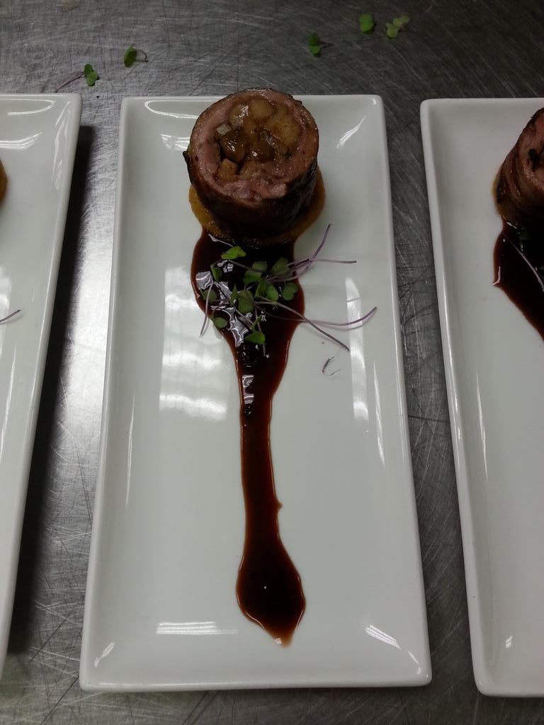 This is the bacon wrapped duck over butternut squash puree. Stories from tonight will post on <a href="/PushPlayEat/">PushPlayEat</a> website!