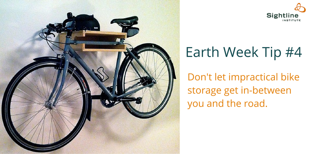 Sightline's tweet image. #EarthWeek Tip 4: NW riders know that our #bikes get wet! 26 practical ways to store your bike bit.ly/KReQxC