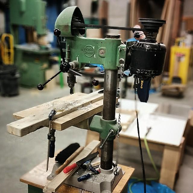 shapeandform's tweet image. Old Boice Crane drill press. Still going strong. #shapeandform #wood #woodworking #woodwork #woodlife  #design #han…