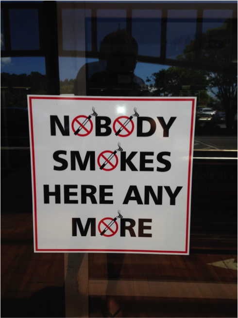 s_tatam's tweet photo. Nobody smokes here any more! #norming #nudgesinthewild @OgilvyChange @ogilvychangeAUS http://t.co/wPDTBWJTMH