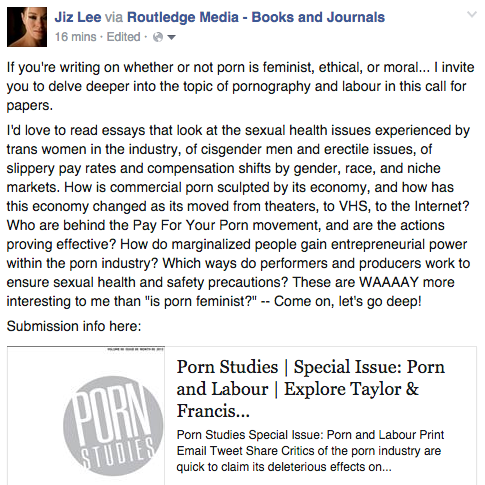 How many decades must we ask "is porn feminist?" -- Let's go deeper. http://t.co/M436MaZ0Mz #pornstudies<a href="/tag/pornstudies"class="tags"><span>#pornstudies</span></a><a href="/tag/pstudies"class="tags"><span>#pstudies</span></a>