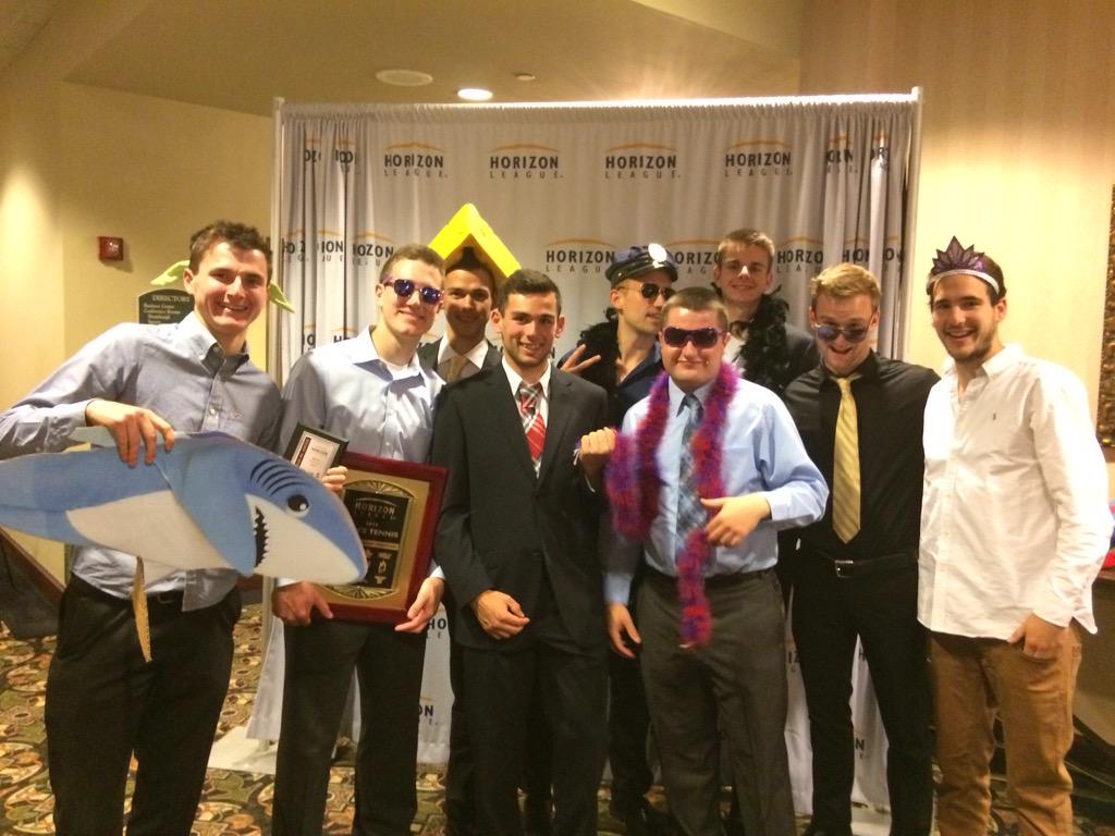 JakeT1mm's tweet photo. .@GBPhoenixMTen celebrating thanks to props from the @HorizonLeague http://t.co/fZV57gQgHE