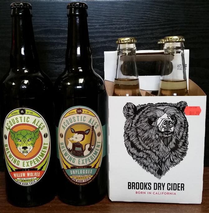 New &amp; returning from <a href="/AcousticAles/">Acoustic Ales</a> and <a href="/BrooksDryCider/">Brooks</a>