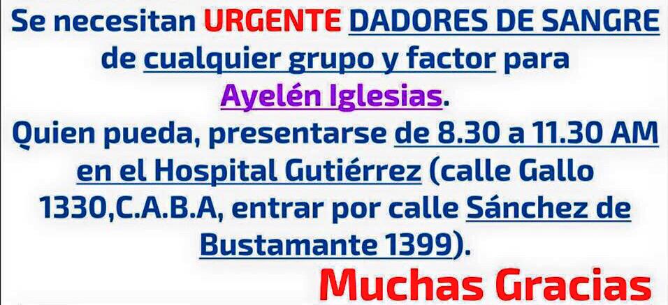 AxelOficial's tweet photo. Es la hija d un amigo! Si alguno puede donar se agradece mucho! http://t.co/0YWGnBn4Yy
