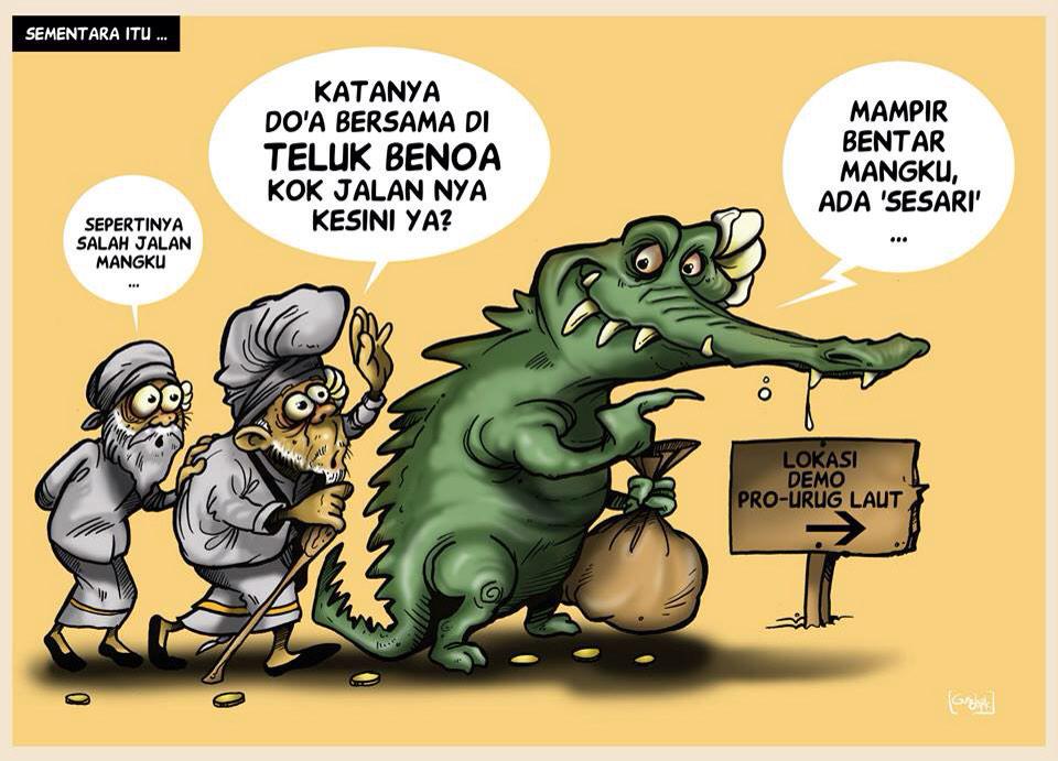 xRMBLx's tweet photo. Masih ingat dgn demo "Pro Reklamasi" yg melibatkan 200 Pemangku bbrp hari lalu? Nampaknya bbrp Pangku bingung x)) http://t.co/EmRj5FCaqO