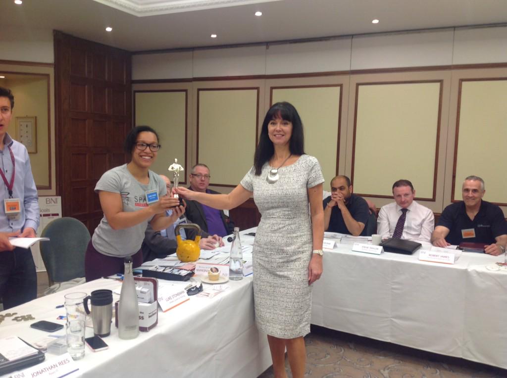 Our Oscar winner this week is Sabrina of <a href="/InnerStrengthUK/">Sabrina Downes</a> presented by Christine of @nevasouthwales #bni