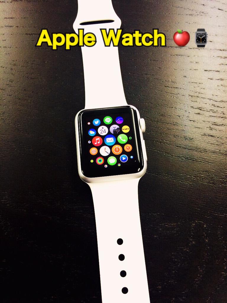 ok_chuzan's tweet photo. AppleWatch ゲット*\(^o^)/*
プロジェクトチーム皆で購入しちゃいました♩早速、新しいアプリ開発始めてます♡
#AppleWatch #businessuse
#大人のオモチャ #SteveJobs http://t.co/93W1PpFd0v