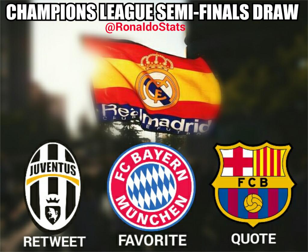 TeamCRonaldo's tweet image. Who do you want Real Madrid to draw in The Champions League?

RT - JUVENTUS
FAV - BAYERN MÜNICH
QUOTE - FC BARCELONA