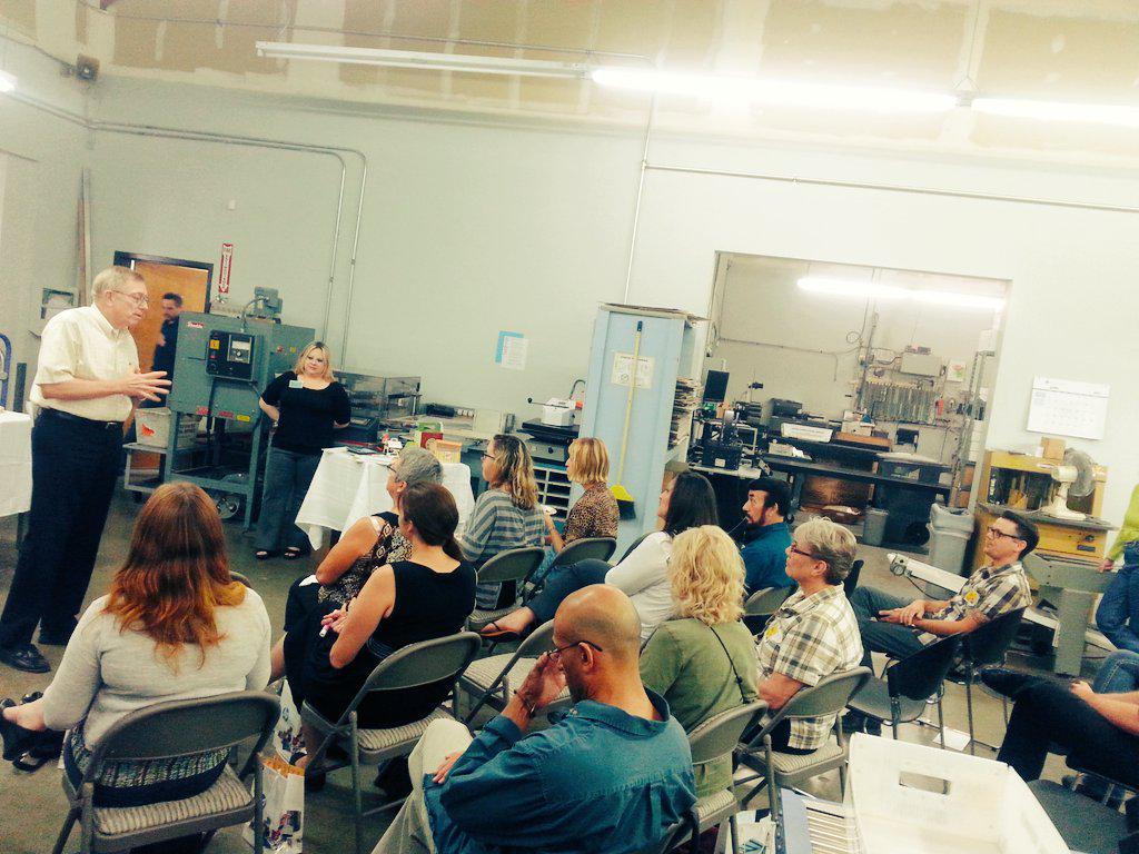 AIGATucson's tweet photo. Print Speaks part 1 was a success! Thank you to @SpectrumPrintCo! We can still smell the ink... #printnerds forever http://t.co/JuNhXHoIov