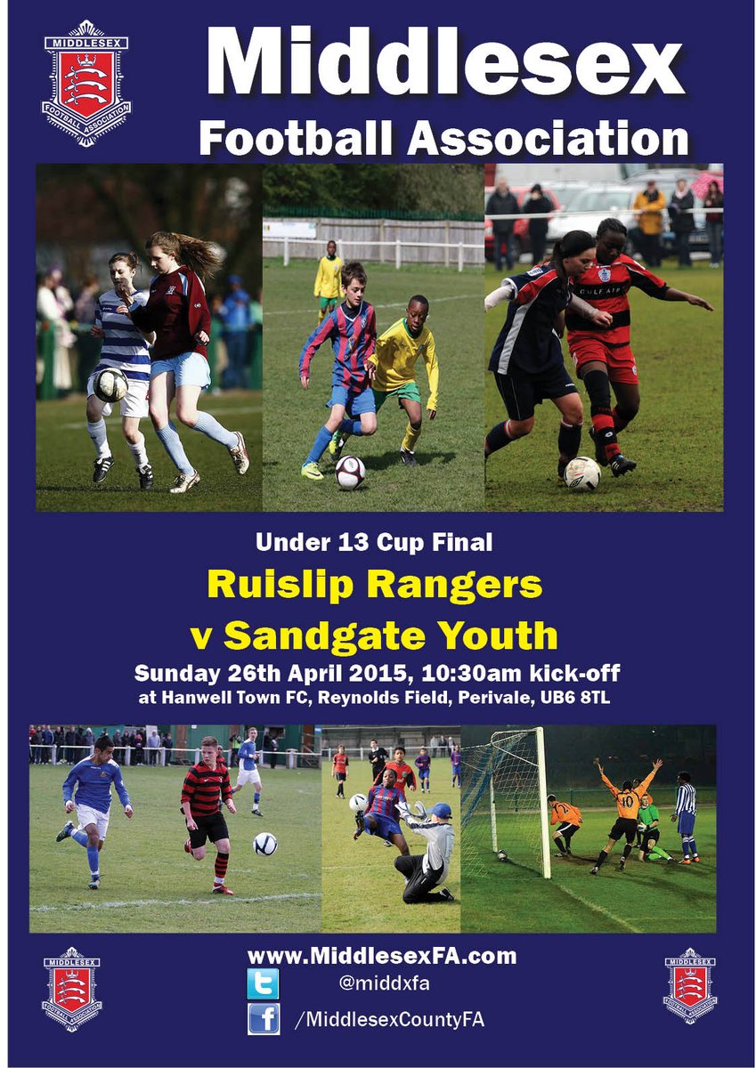 middxfa's tweet photo. 3 Cup Finals Sunday starting with the U13 Boys Final between @RRYFC &amp; Sandgate at @HT_FC KO 10:30am http://t.co/fkxWlvu1lt