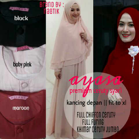 mamanjazuli's tweet photo. Premium ayasa syar'i, 275rb. Pm 74e41746. @mastorry @jilbabcantik14 @iklan1sumatra @JasaPromoGratis #gamissyar'i http://t.co/guszXRxdJa