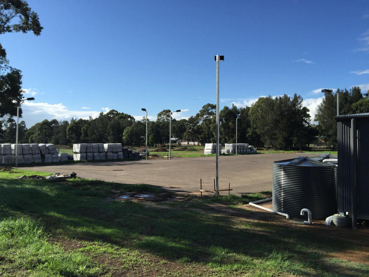 Ultimate5occer's tweet photo. Let there be light! Floodlights are going up on site! Not long now! #5aside #5G #ultimatesoccer #westernsydney http://t.co/9VokUipaub