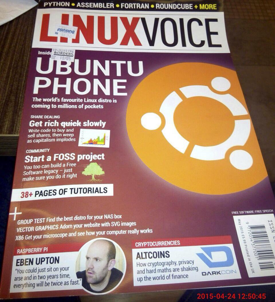AnonUpdatesNews's tweet photo. DRK / Dash on Cover of Linux Voice Magazine / May Issue
#DashDC #Darkcoin #Linux #LinuxVoice #GetintoDigitalCash http://t.co/C6NO60DkKa
