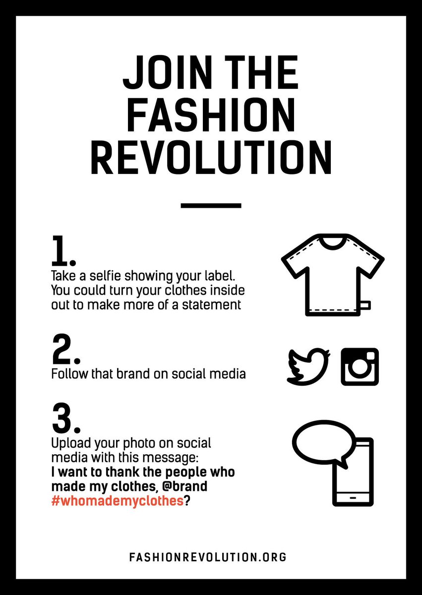 Fashion Revolution On Twitter It S Fashion Revolution Day Show Your Label And Ask Brands Whomademyclothes Http T Co Yie9dmpxtz Http T Co Roqyltcae4