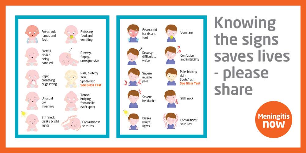 MeningitisNow's tweet photo. It's #worldmeningitisday make sure you learn the signs and symptoms >  Pls RT http://t.co/z72EDf5TC4