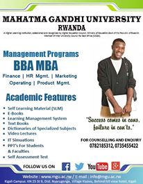 Management Programs at Mahatma Gandhi University Rwanda
Visit Online- mgu.ac.rw
#mba #bba
