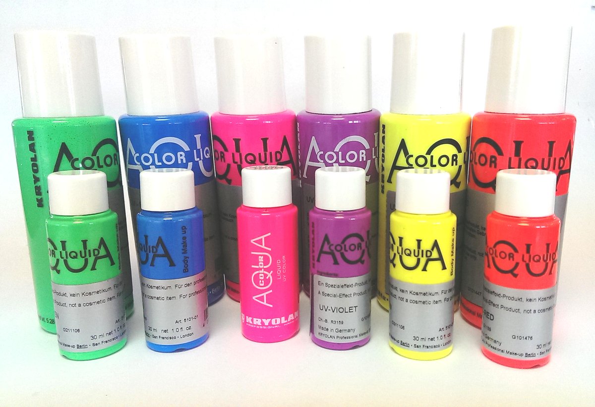 face_fx's tweet photo. @KryolanOfficial AQUACOLOR UV PAINTS just in @face_fx  30ml price €7.13 http://t.co/ZAWnXcvtpR http://t.co/wGvhAWhhkK