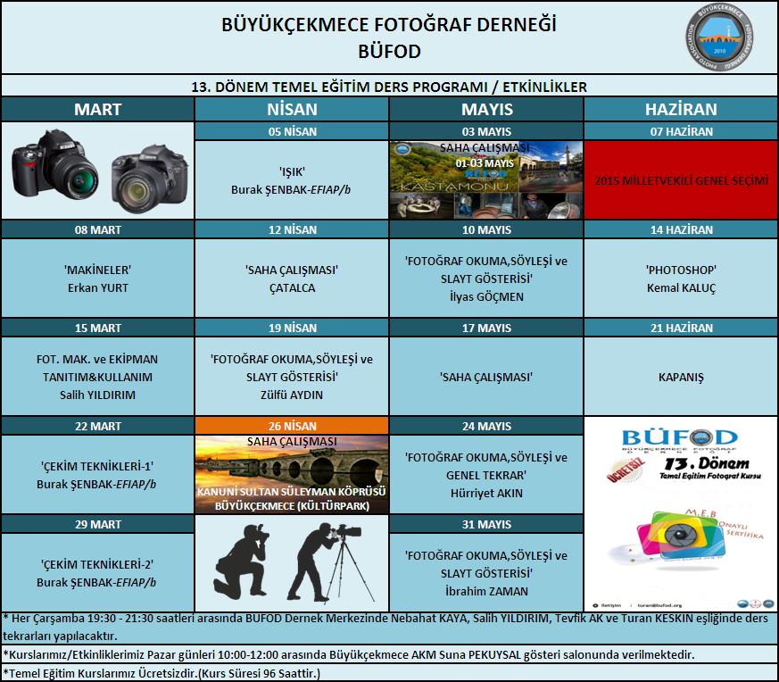 26 NİSAN PAZAR DERS PROGRAMI