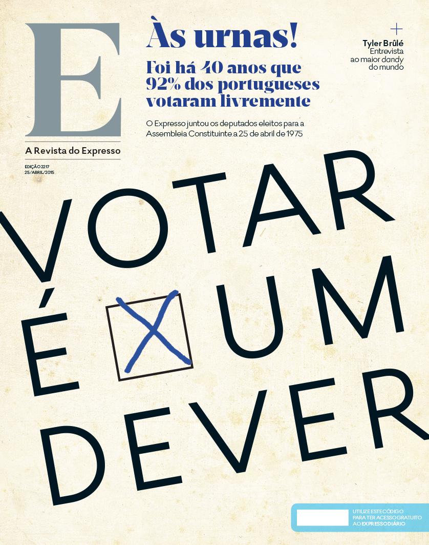 MiguelCadete's tweet photo. Na Revista do @expresso: primeiras eleições livres, entrevista a Tyler Brûlé e a coleção de arte Espírito Santo http://t.co/nmAYXjpscm
