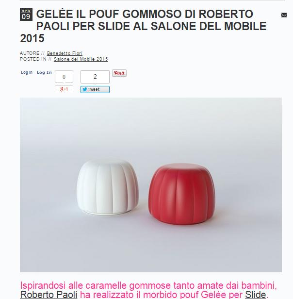 SLIDEmilano's tweet image. GELÉE il pouf gommoso di @paolidesigner per #Slide a #isaloni 2015 for @socialdesignmag - goo.gl/05Lh5u #mdw