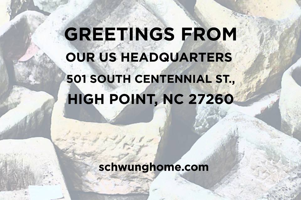SchwungHome's tweet photo. US HEADQUARTERS – 501 South Centennial Street, High Point, NC27260 http://t.co/p3XsCdXA9d