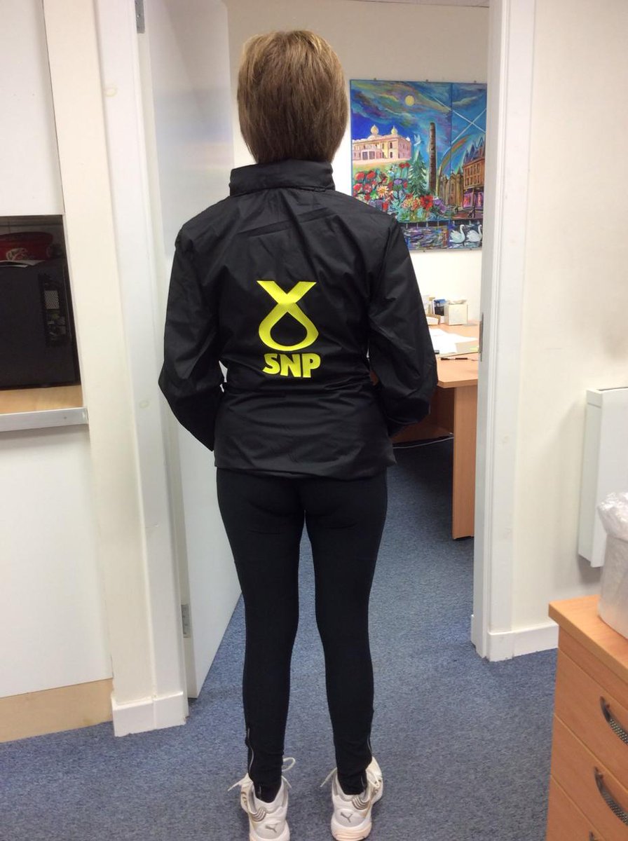 NicolaSturgeon's tweet image. .@thesnp campaign team never misses a trick...I&apos;m off for a campaign cycle &amp;amp; they got me a new jacket. #GE15 #voteSNP