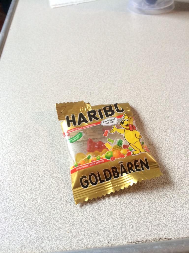 JessicaCudden's tweet photo. Haribo Gummy Bears provided in the riders pack @ballindenisk #mademymorning #breakfast http://t.co/8vW2pVdIR6
