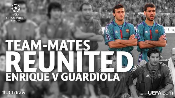 FootballFactly's tweet photo. Old team-mates reunited #UCLdraw http://t.co/12lEixS153