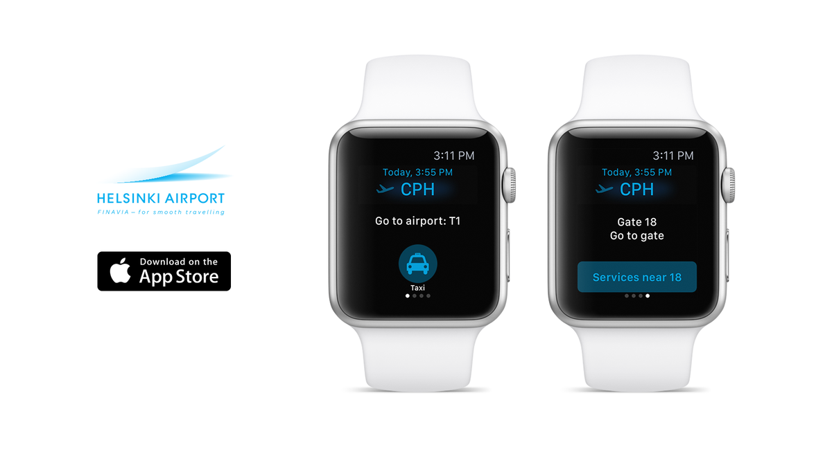 One more reason to fly via Helsinki. ;) Our app for #AppleWatch is available. #travel bit.ly/1JjMNtX