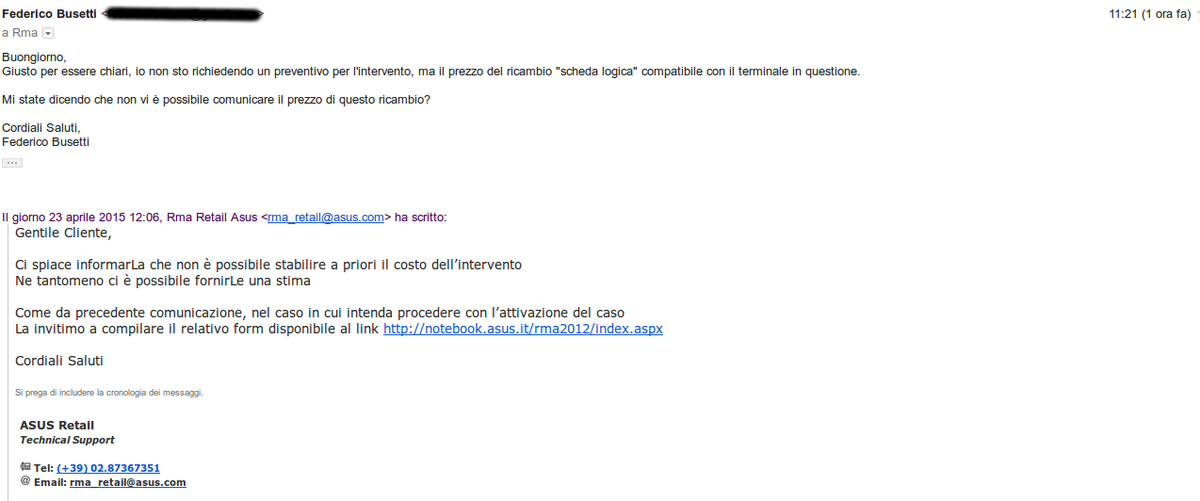 FeBus982's tweet image. Storia di un #Nexus7Bricked. @ASUSItalia Vergogna. Assistenza clienti scandalosa. @BernardoFasano