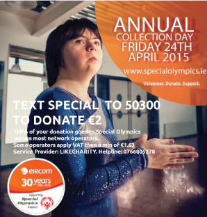 SOIreland's tweet photo. Today is @SOIreland #CollectionDay please support if you can. Text Special to 50300 to donate €2. (min €1.63) RT pls? http://t.co/GjcBZeQGsW