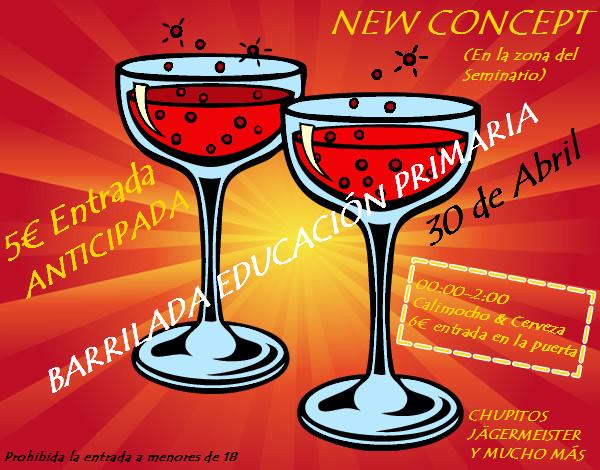 EdPrimariaPal's tweet photo. Ven al New Concept (Zona Seminario) el 30 de Abril de 00.00 a 02.00 y disfruta de juegos y sorteos!
¡¡TE ESPERAMOS!! http://t.co/t5O2gHBxgZ