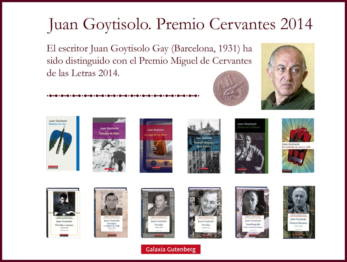 G_Gutenberg's tweet photo. Obra de #Goytisolo en #GGutenberg #PremioCervantes #LibrosQueDebesLeer https://t.co/fhRg3DEmWh http://t.co/GdUHczML8Y