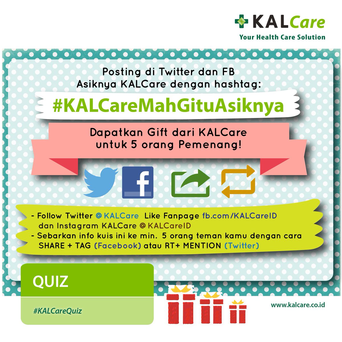 KALCare's tweet photo. KALCareQuiz ikuti ketentuannya di sini > http://t.co/ttrGqy0C8A #KALCareMahGituAsiknya @serbakuis @kuisgratis http://t.co/mXLnNybyRJ