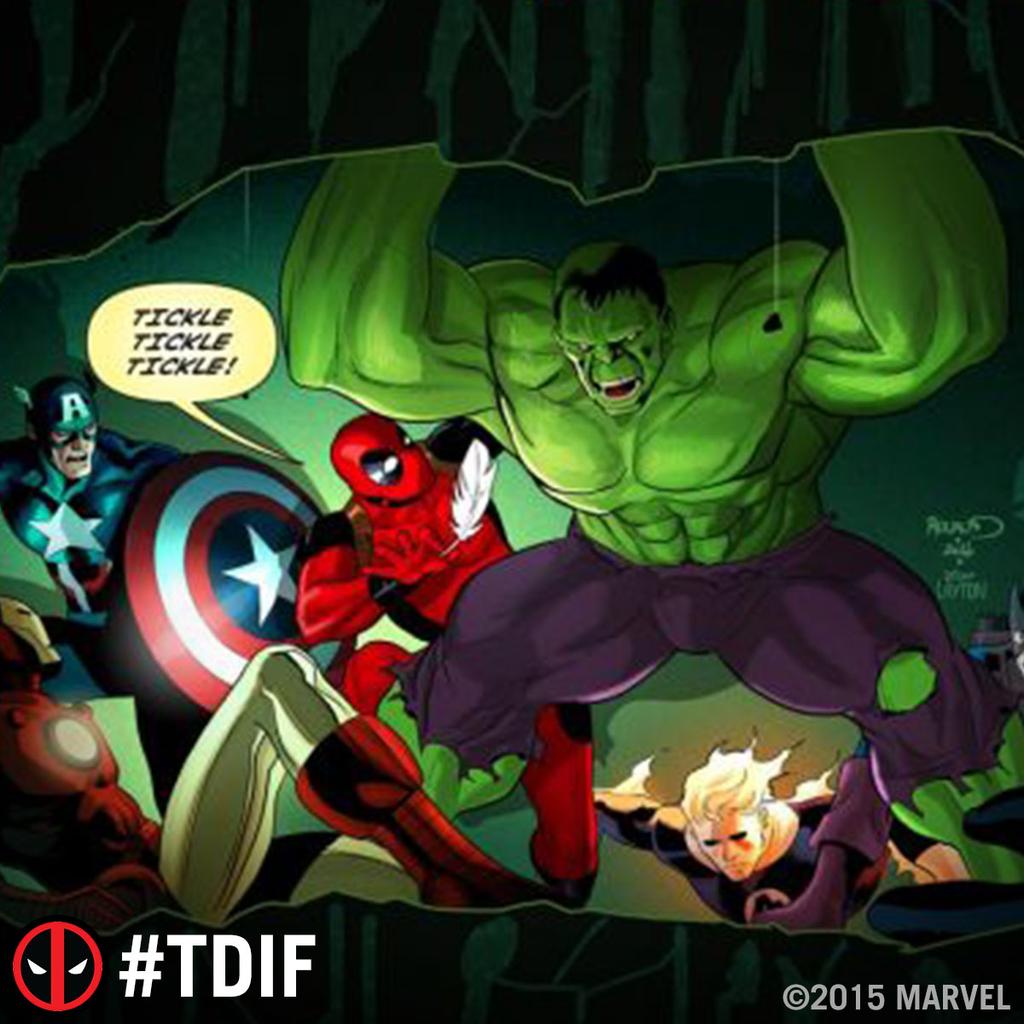 marvelstudiosph's tweet photo. Thank @Deadpool it’s Friday. http://t.co/wUNgnLTbZE  #TDIF #RIPDeadpool http://t.co/kjNIrndYQK