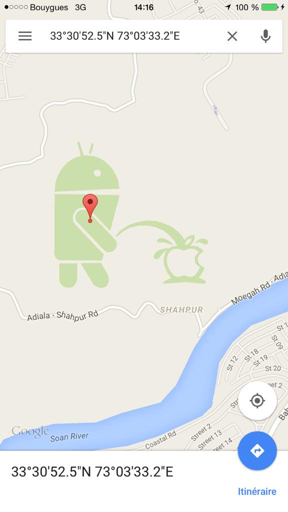 Uman_Draw's tweet image. WTF #androidVsApple 

33°30&apos;52.5&quot;N 73°03&apos;33.2&quot;E